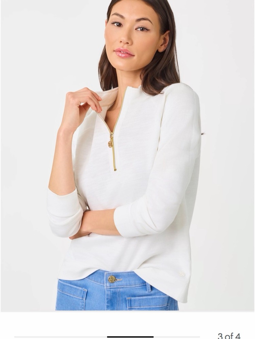 Lilly Pulitzer Ashley 1/2 Zip Pullover – Resort White – XS